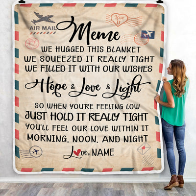 Personalized Meme Blanket From Grandkids We Hugged This Blanket Mail Letter meme Birthday Mothers Day Christmas Customized Fleece Blanket Blanket | Teecentury.com