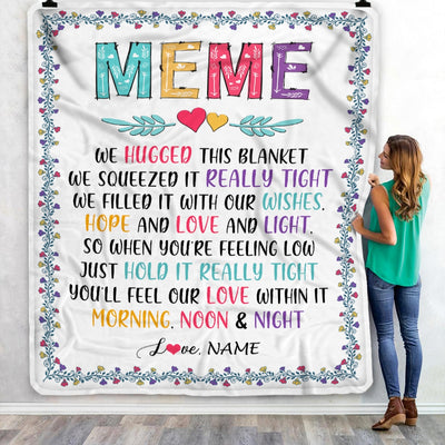 Personalized Meme Blanket From Grandkids We Hugged This Blanket Meme Birthday Mothers Day Christmas Customized Fleece Blanket Blanket | Teecentury.com