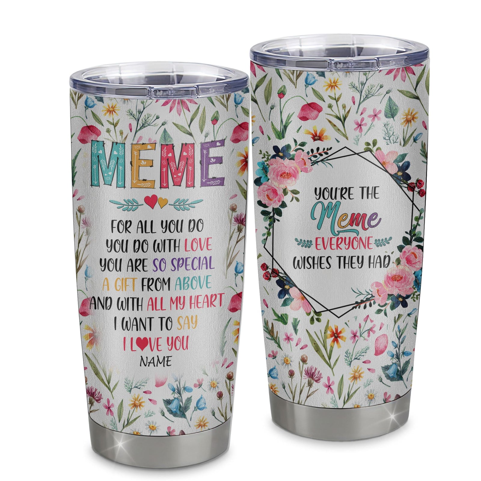 Personalized Meme From Granddaughter Grandson Grandchildren Stainless Steel Tumbler Cup You Are So Special I Love You Meme Mothers Day Birthday Christmas Travel Mug | teecentury