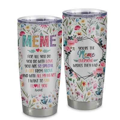 Personalized Meme From Granddaughter Grandson Grandchildren Stainless Steel Tumbler Cup You Are So Special I Love You Meme Mothers Day Birthday Christmas Travel Mug | teecentury