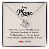 Love Knot Necklace | Personalized Meme Necklace From Grandkids Granddaughter Grandson You're Always In My Heart Meme Birthday Mothers Day Christmas Customized Gift Box Message Card | teecentury