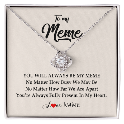 Love Knot Necklace | Personalized Meme Necklace From Grandkids Granddaughter Grandson You're Always In My Heart Meme Birthday Mothers Day Christmas Customized Gift Box Message Card | teecentury