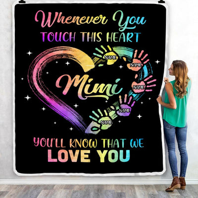 Personalized Mimi Blanket From Grandkids Granddaughter Grandson We Love You Grandparent Mimi Birthday Mothers Day Christmas Customized Bed Fleece Throw Blanket | teecentury