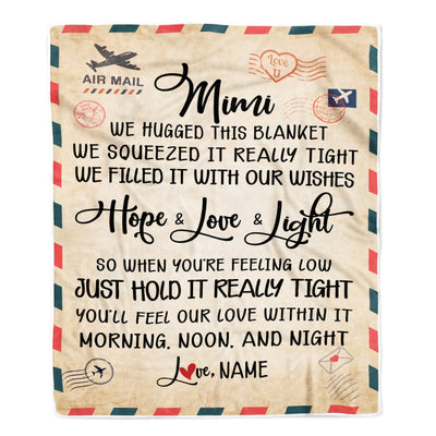 Personalized Mimi Blanket From Grandkids We Hugged This Blanket Mail Letter Mimi Birthday Mothers Day Christmas Customized Fleece Blanket Blanket | Teecentury.com