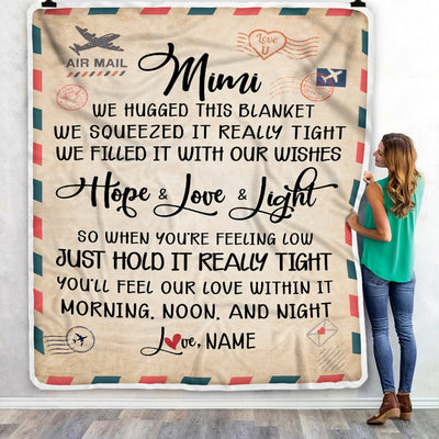 Personalized Mimi Blanket From Grandkids We Hugged This Blanket Mail Letter Mimi Birthday Mothers Day Christmas Customized Fleece Blanket Blanket | Teecentury.com