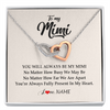 Interlocking Hearts Necklace | Personalized Mimi Necklace From Grandkids Granddaughter Grandson You're Always In My Heart Mimi Birthday Mothers Day Christmas Customized Gift Box Message Card | teecentury