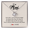 Love Knot Necklace | Personalized Mimi Necklace From Grandkids Granddaughter Grandson You're Always In My Heart Mimi Birthday Mothers Day Christmas Customized Gift Box Message Card | teecentury