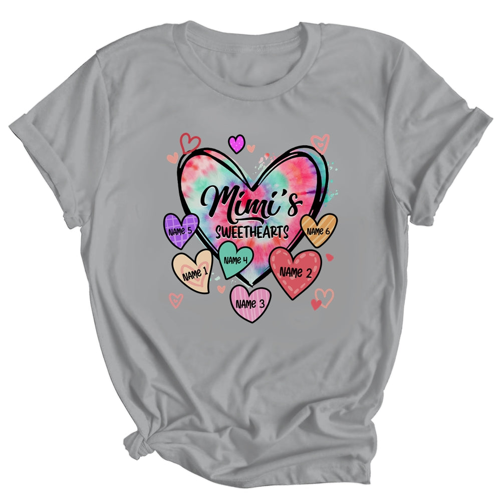 Personalized Mimi Sweethearts Custom With Grandkids Name Valentines Day Mothers Day Birthday Christmas Shirt & Tank Top | teecentury