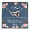 Interlocking Hearts Necklace | Personalized My Dear Aunt Necklace From Niece Thank You For Being The Best Aunt Ever Pendant Jewelry Birthday Mothers Day Christmas Customized Message Card | teecentury