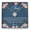 Love Knot Necklace | Personalized My Dear Aunt Necklace From Niece Thank You For Being The Best Aunt Ever Pendant Jewelry Birthday Mothers Day Christmas Customized Message Card | teecentury