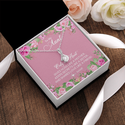 Alluring Beauty Necklace | Personalized My My Aunt Necklace From Niece Only An Aunt Gives Hugs Like A Mother Aunt Pendant Jewelry Birthday Mothers Day Christmas Customized Message Card | teecentury