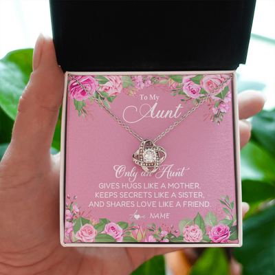 Love Knot Necklace | Personalized My My Aunt Necklace From Niece Only An Aunt Gives Hugs Like A Mother Aunt Pendant Jewelry Birthday Mothers Day Christmas Customized Message Card | teecentury