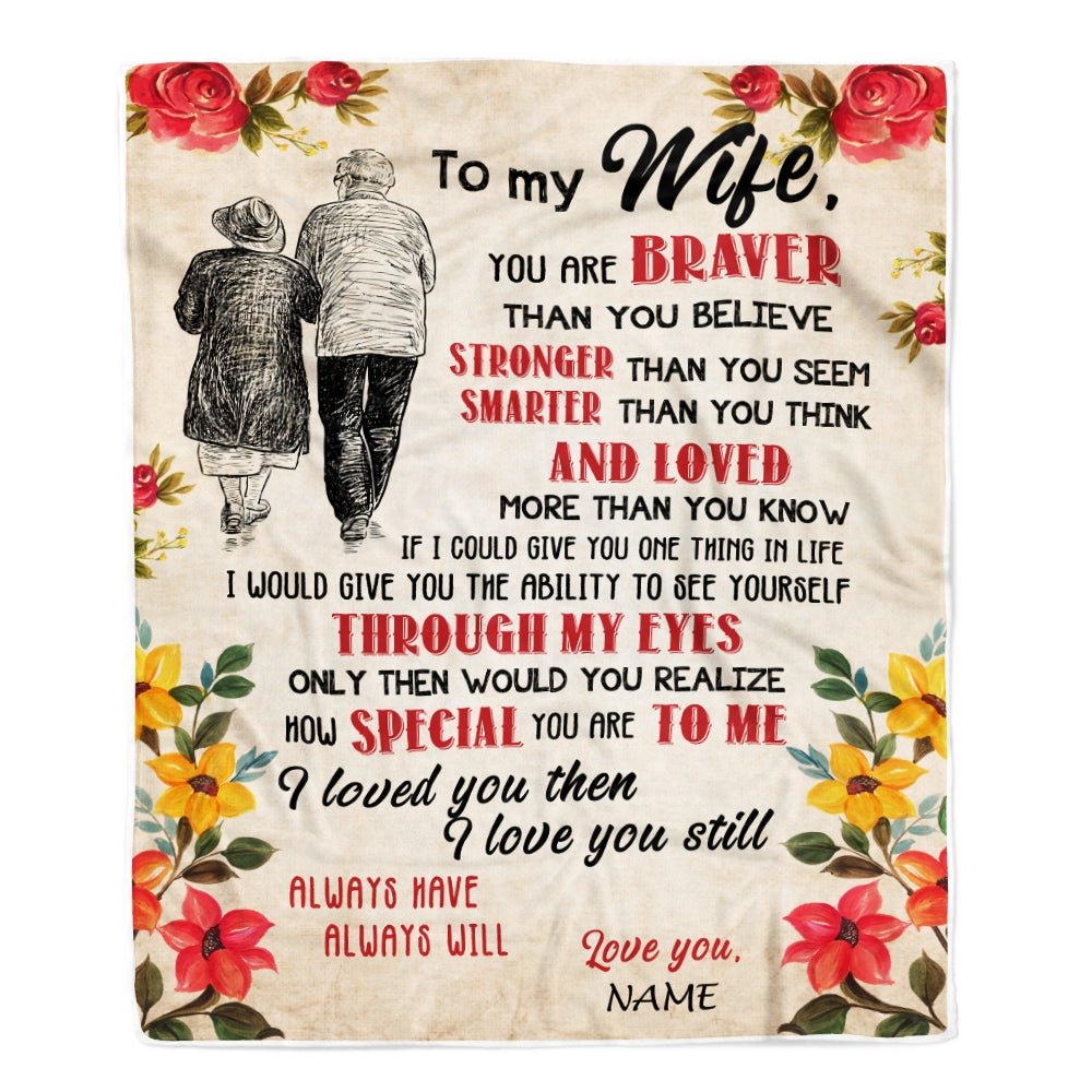 Personalized My Wife Blanket From Husband Grow Old Together Wife Wedding Anniversary Birthday Christmas Customized Fleece Blanket Blanket | Teecentury.com