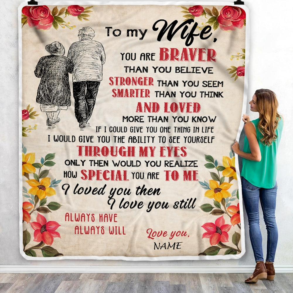 Personalized My Wife Blanket From Husband Grow Old Together Wife Wedding Anniversary Birthday Christmas Customized Fleece Blanket Blanket | Teecentury.com