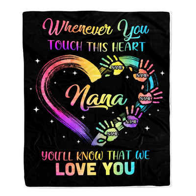 Personalized Nana Blanket From Grandkids Granddaughter Grandson We Love You Grandparent Nana Birthday Mothers Day Christmas Customized Bed Fleece Throw Blanket | teecentury