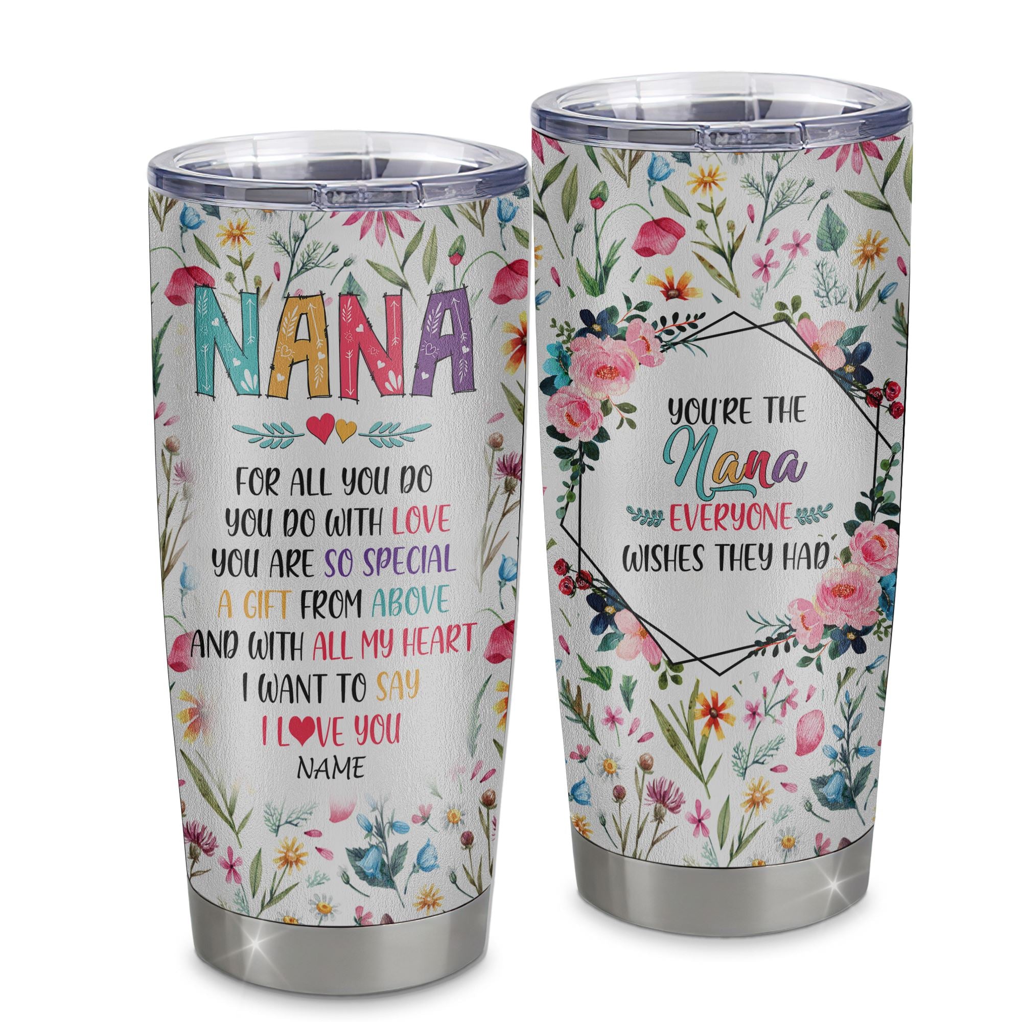 Personalized Nana From Granddaughter Grandson Grandchildren Stainless Steel Tumbler Cup You Are So Special I Love You Nana Mothers Day Birthday Christmas Travel Mug | teecentury