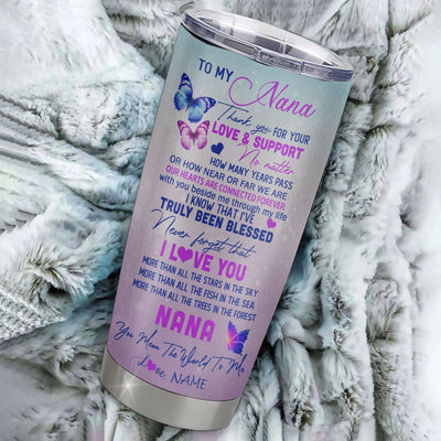 Personalized Nana From Granddaughter Grandson Stainless Steel Tumbler Cup Thank You Never Forget I Love You Nana Mothers Day Birthday Christmas Travel Mug | teecentury