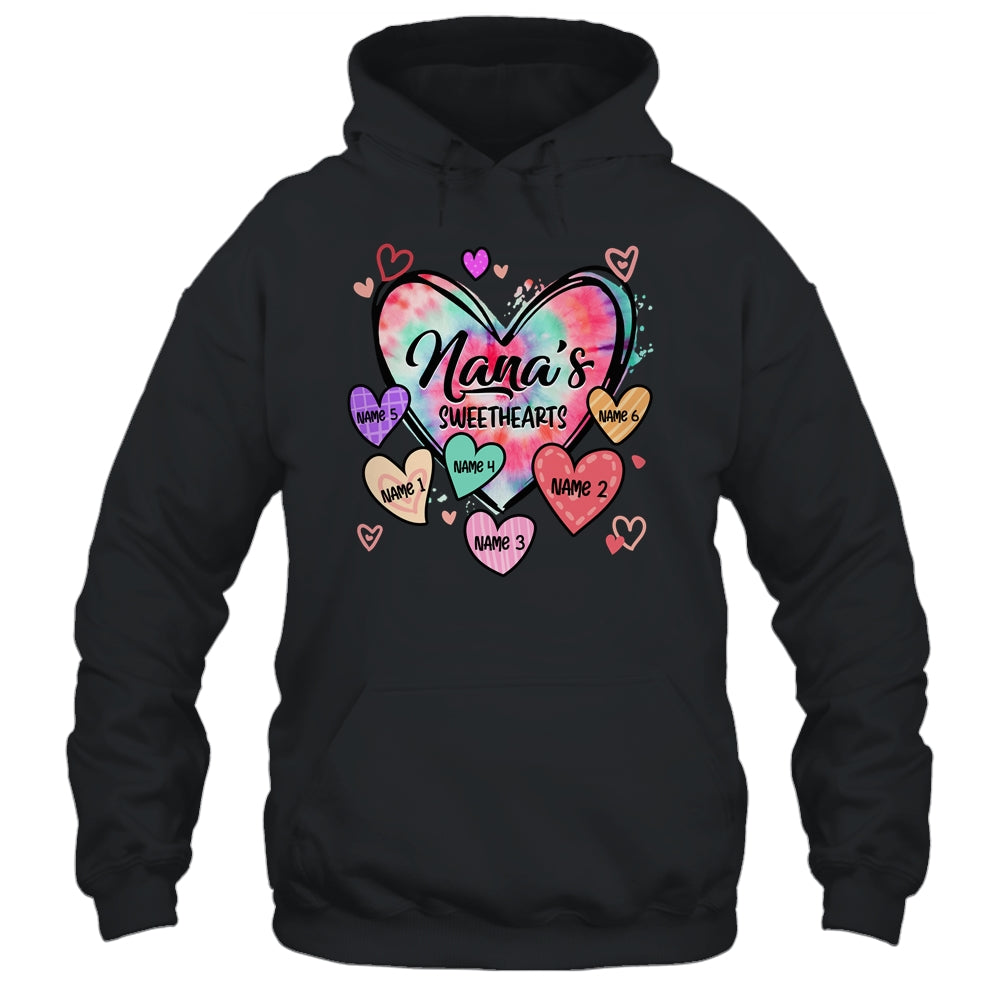 Personalized Nana Sweethearts Custom With Grandkids Name Valentines Day Mothers Day Birthday Christmas Shirt & Tank Top | teecentury