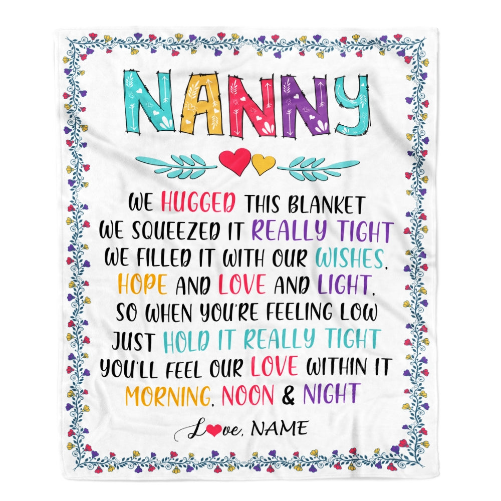 Personalized Nanny Blanket From Kids We Hugged This Blanket Nanny Birthday Mothers Day Christmas Customized Gifts Fleece Blanket Blanket | Teecentury.com