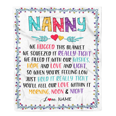Personalized Nanny Blanket From Kids We Hugged This Blanket Nanny Birthday Mothers Day Christmas Customized Gifts Fleece Blanket Blanket | Teecentury.com