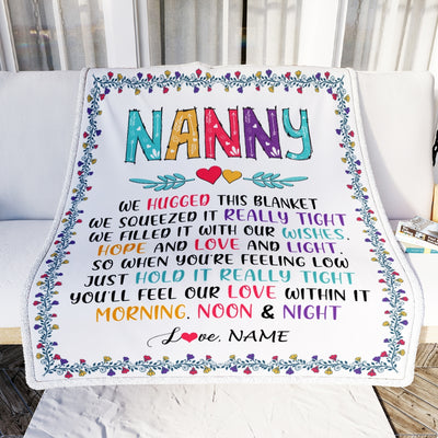 Personalized Nanny Blanket From Kids We Hugged This Blanket Nanny Birthday Mothers Day Christmas Customized Gifts Fleece Blanket Blanket | Teecentury.com