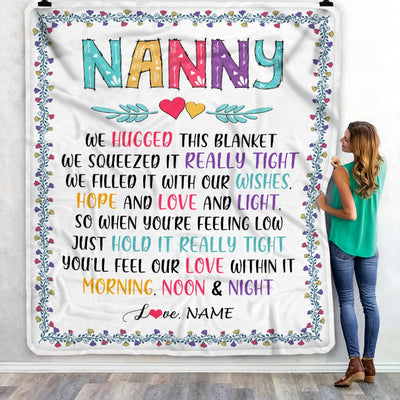 Personalized Nanny Blanket From Kids We Hugged This Blanket Nanny Birthday Mothers Day Christmas Customized Gifts Fleece Blanket Blanket | Teecentury.com