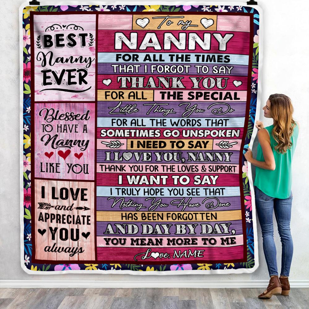 Personalized Nanny Blanket From Kids Thank You For The Love Nanny | teecentury