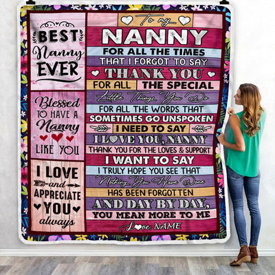 Personalized Nanny Blanket From Kids Thank You For The Love Nanny | teecentury