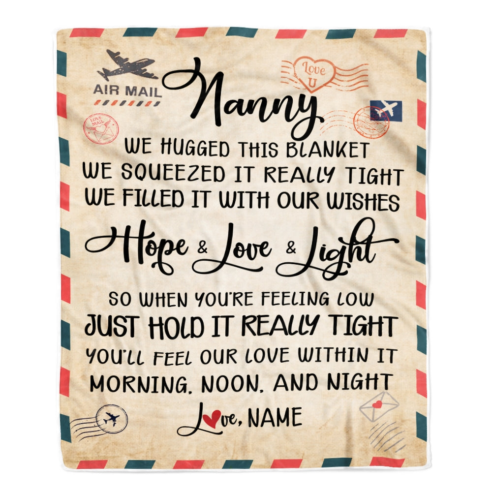 Personalized Nanny Blanket From Kids We Hugged This Blanket Mail Letter Nanny Birthday Mothers Day Christmas Customized Fleece Blanket Blanket | Teecentury.com