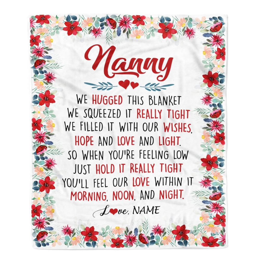 Personalized Nanny Blanket From Kids We Hugged This Blanket Nanny Birthday Mothers Day Christmas Customized Fleece Throw Blanket Blanket | Teecentury.com