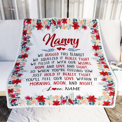 Personalized Nanny Blanket From Kids We Hugged This Blanket Nanny Birthday Mothers Day Christmas Customized Fleece Throw Blanket Blanket | Teecentury.com