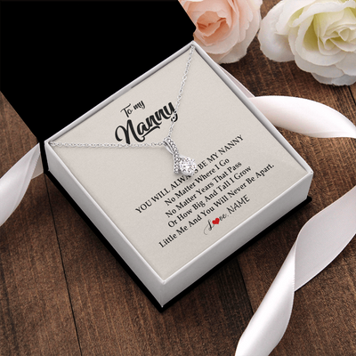 Alluring Beauty Necklace | Personalized Nanny Necklace From Kids You Will Always Be My Nanny Birthday Mothers Day Christmas Customized Gift Box Message Card | teecentury