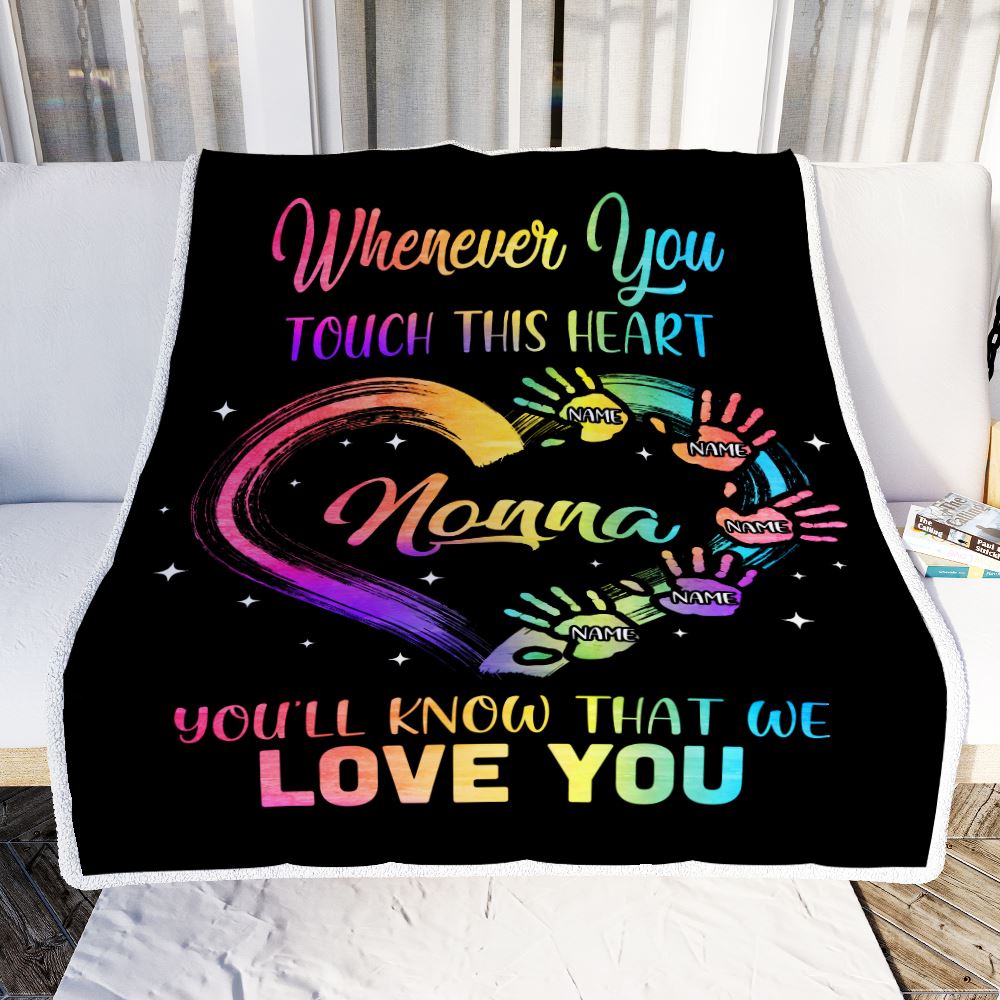Personalized Nonna Blanket From Grandkids Granddaughter Grandson We Love You Grandparent Nonna Birthday Mothers Day Christmas Customized Fleece Throw Blanket | teecentury