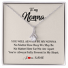 Alluring Beauty Necklace | Personalized Nonna Necklace From Grandkids Granddaughter Grandson You're Always In My Heart Nonna Birthday Mothers Day Jewelry Customized Gift Box Message Card | teecentury