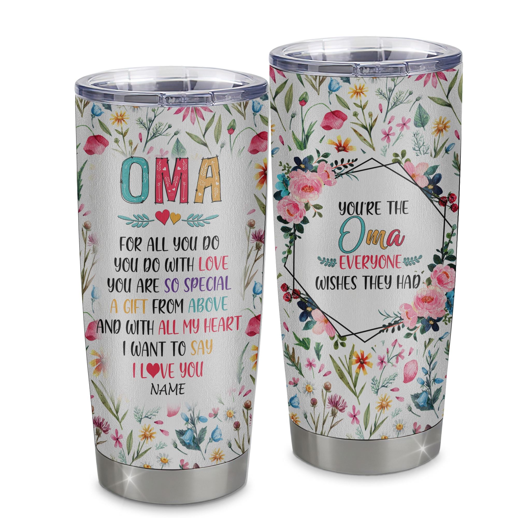 Personalized Oma From Granddaughter Grandson Grandchildren Stainless Steel Tumbler Cup You Are So Special I Love You Oma Mothers Day Birthday Christmas Travel Mug | teecentury