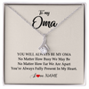 Alluring Beauty Necklace | Personalized Oma Necklace From Grandkids Granddaughter Grandson You're Always In My Heart Oma Birthday Mothers Day Christmas Customized Gift Box Message Card | teecentury