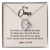 Forever Love Necklace | Personalized Oma Necklace From Grandkids Granddaughter Grandson You're Always In My Heart Oma Birthday Mothers Day Christmas Customized Gift Box Message Card | teecentury