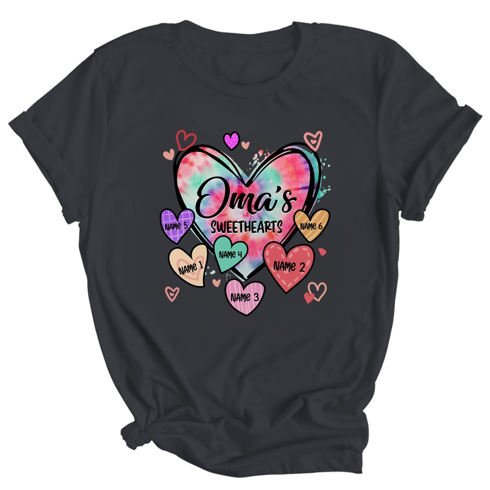 Personalized Oma Sweethearts Custom With Grandkids Name Valentines Day Mothers Day Birthday Christmas Shirt & Tank Top | teecentury