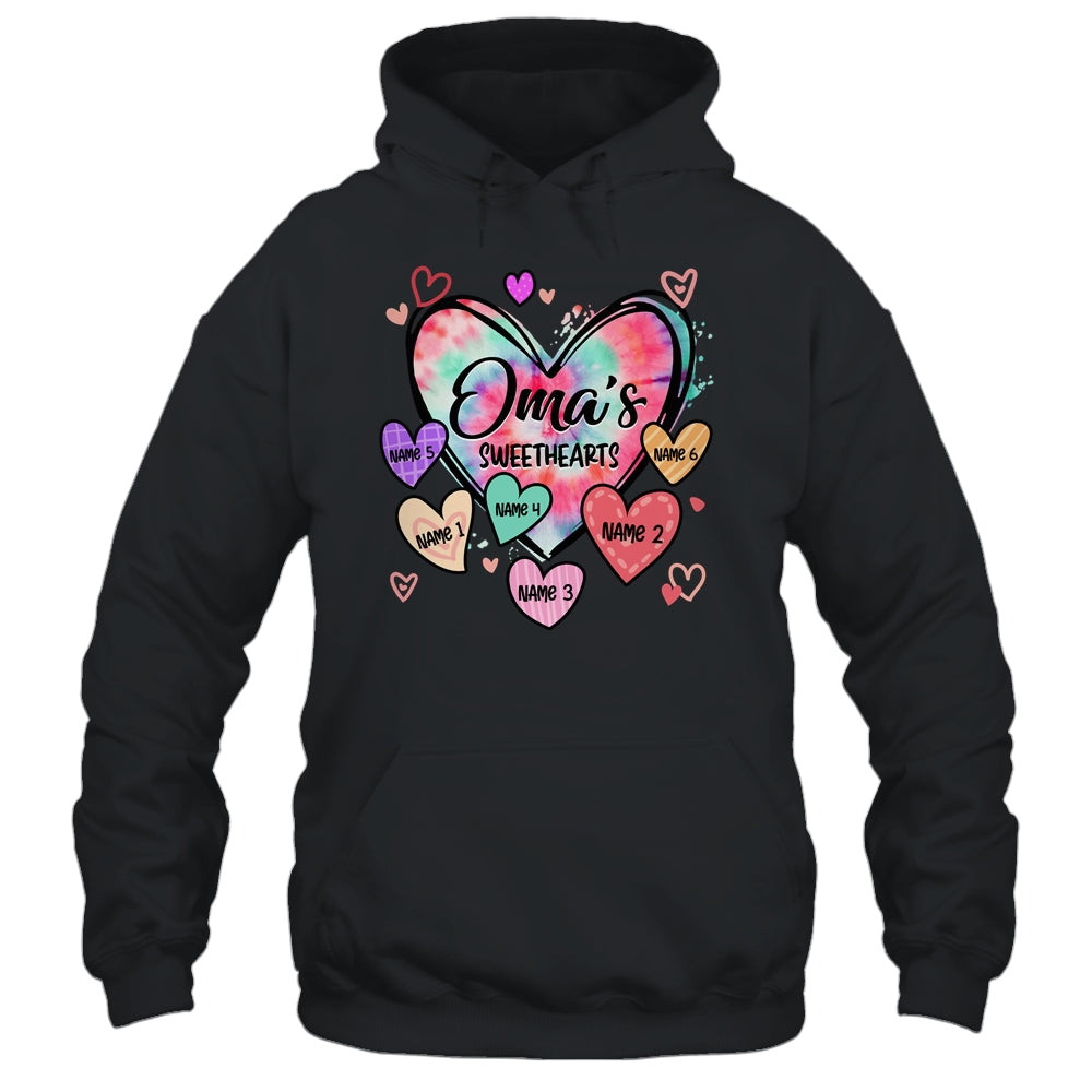 Personalized Oma Sweethearts Custom With Grandkids Name Valentines Day Mothers Day Birthday Christmas Shirt & Tank Top | teecentury