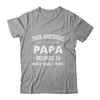 Personalized Papa Custom Kids Name This Awesome Papa Belongs To Papa Fathers Day Birthday Christmas Shirt & Hoodie | teecentury