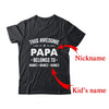 Personalized Papa Custom Kids Name This Awesome Papa Belongs To Papa Fathers Day Birthday Christmas Shirt & Hoodie | Custom | teecentury
