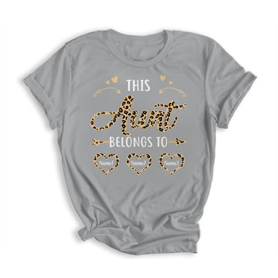 Personalized This Aunt Belongs To Kids Custom Aunt With Kid's Name Leopard For Women Mothers Day Birthday Christmas Shirt & Tank Top | teecentury