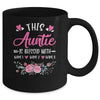 Personalized This Auntie Is Blessed With Kids Custom Auntie With Kid's Name Flower For Women Mothers Day Birthday Christmas Mug | teecentury