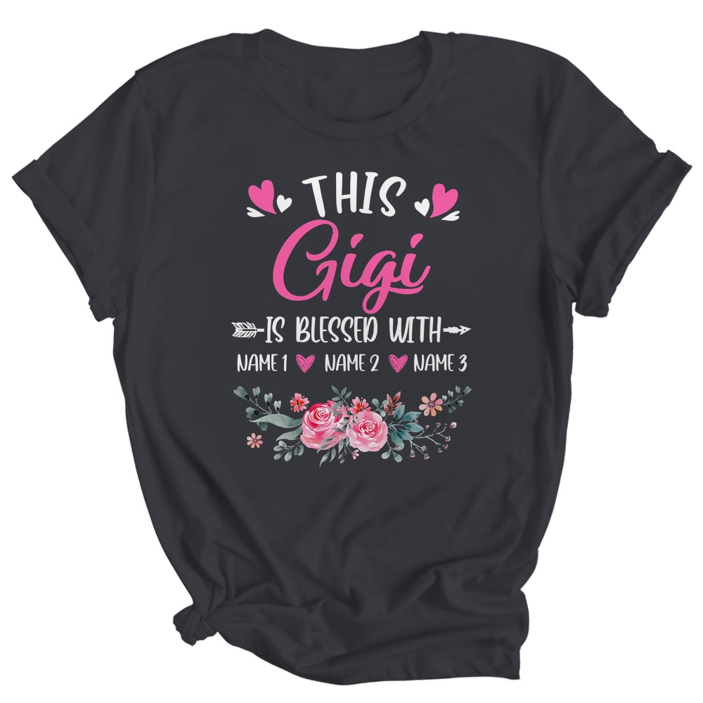 Personalized This Gigi Is Blessed With Kids Custom Gigi With Grandkid's Name Flower For Women Mothers Day Birthday Christmas Shirt & Tank Top | teecentury