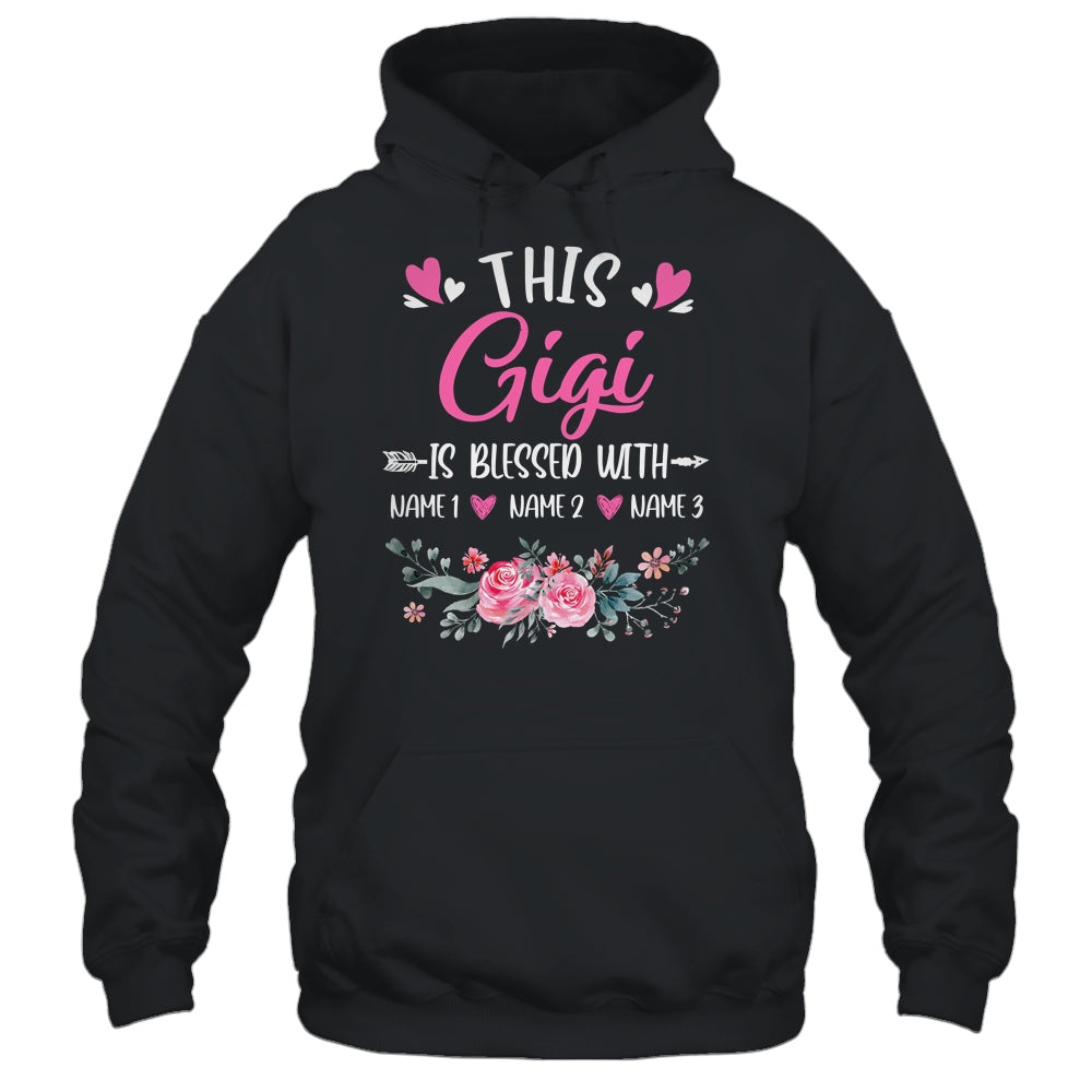Personalized This Gigi Is Blessed With Kids Custom Gigi With Grandkid's Name Flower For Women Mothers Day Birthday Christmas Shirt & Tank Top | teecentury