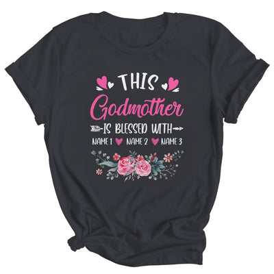 Personalized This Godmother Is Blessed With Kids Custom Godmother With Kid's Name Flower For Women Mothers Day Birthday Christmas Shirt & Tank Top | teecentury