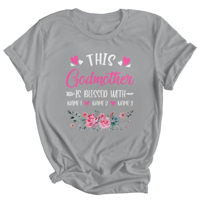 Personalized This Godmother Is Blessed With Kids Custom Godmother With Kid's Name Flower For Women Mothers Day Birthday Christmas Shirt & Tank Top | teecentury