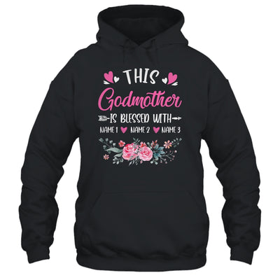 Personalized This Godmother Is Blessed With Kids Custom Godmother With Kid's Name Flower For Women Mothers Day Birthday Christmas Shirt & Tank Top | teecentury
