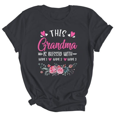 Personalized This Grandma Is Blessed With Kids Custom Grandma With Grandkid's Name Flower For Women Mothers Day Birthday Christmas Shirt & Tank Top | teecentury