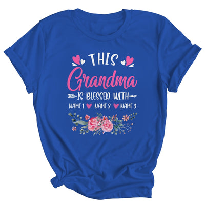 Personalized This Grandma Is Blessed With Kids Custom Grandma With Grandkid's Name Flower For Women Mothers Day Birthday Christmas Shirt & Tank Top | teecentury
